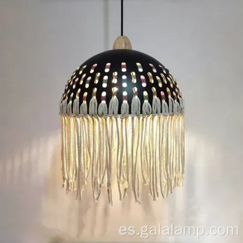 Luz colgante de yute ecológica para decoración elegante del pasillo
